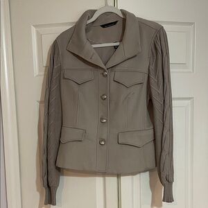 White House Black Market Utility Jacket in Taupe